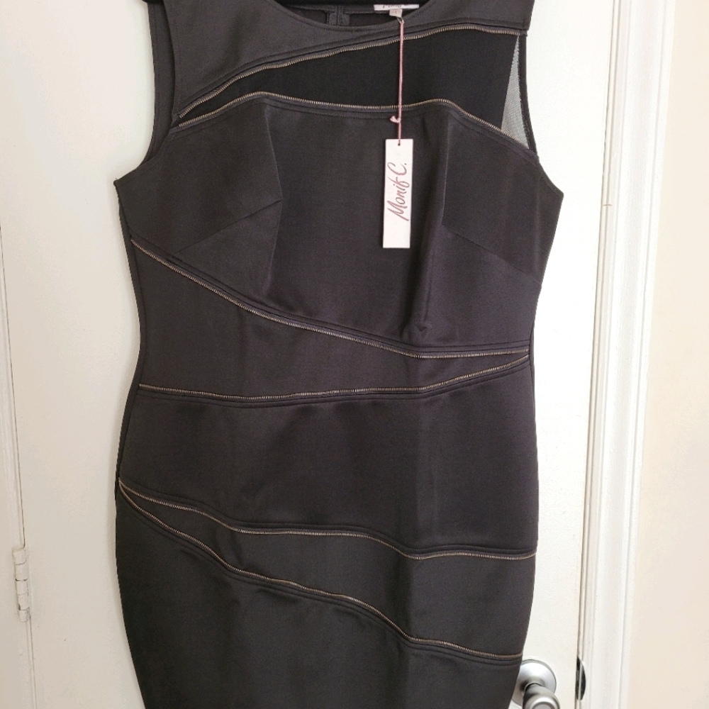 Monif C dress with sheer chest